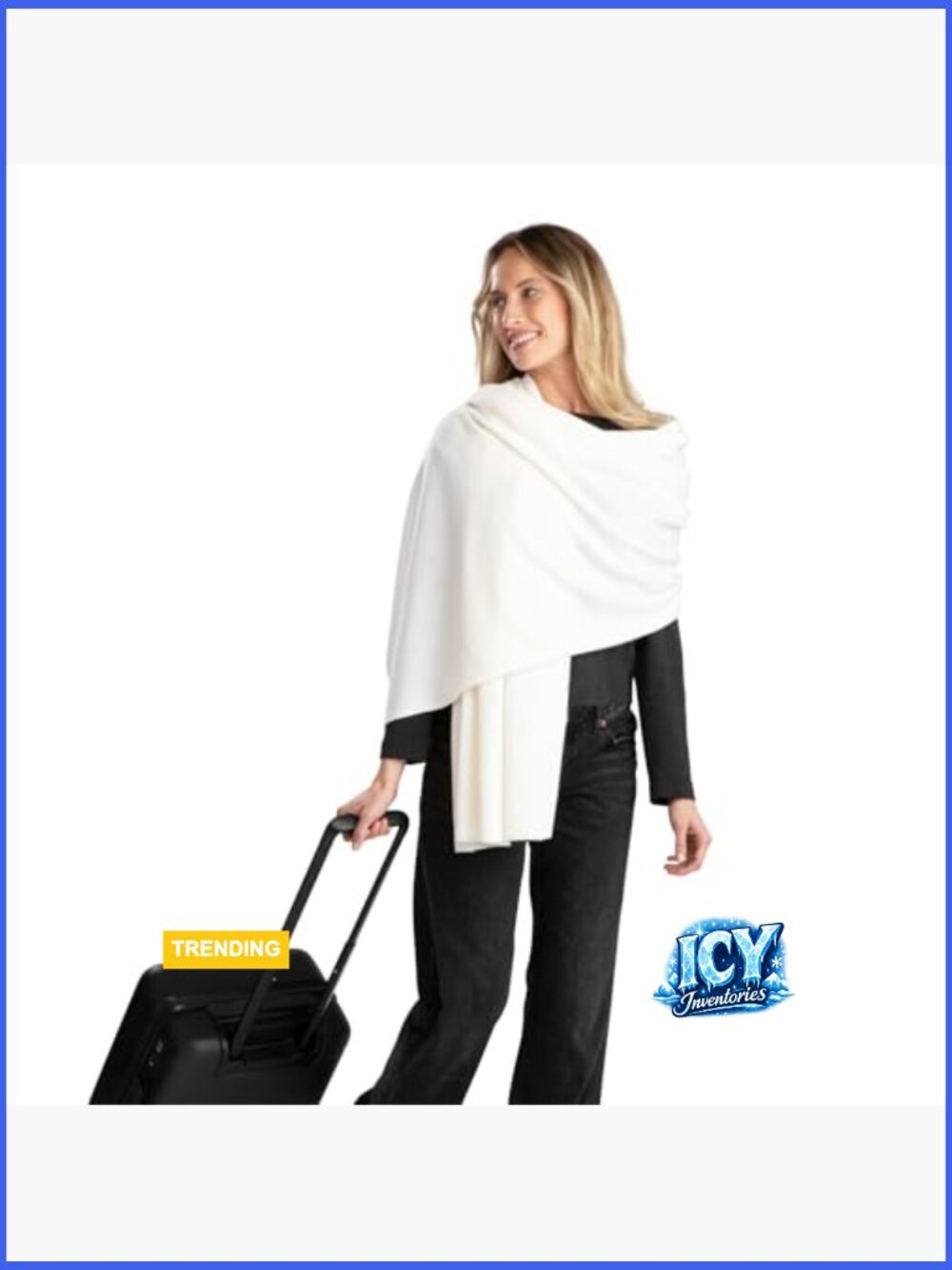 100% Cashmere Travel Wrap Shawl Scarf Blanket Oversized Luxurious - Picture 2 of 7